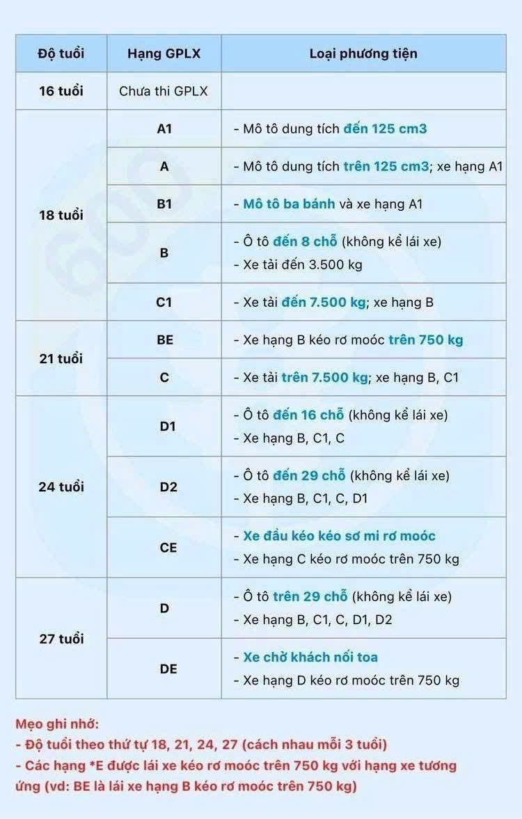 THÔNG TIN VỀ ĐTLX MỚI NHẤT 2025